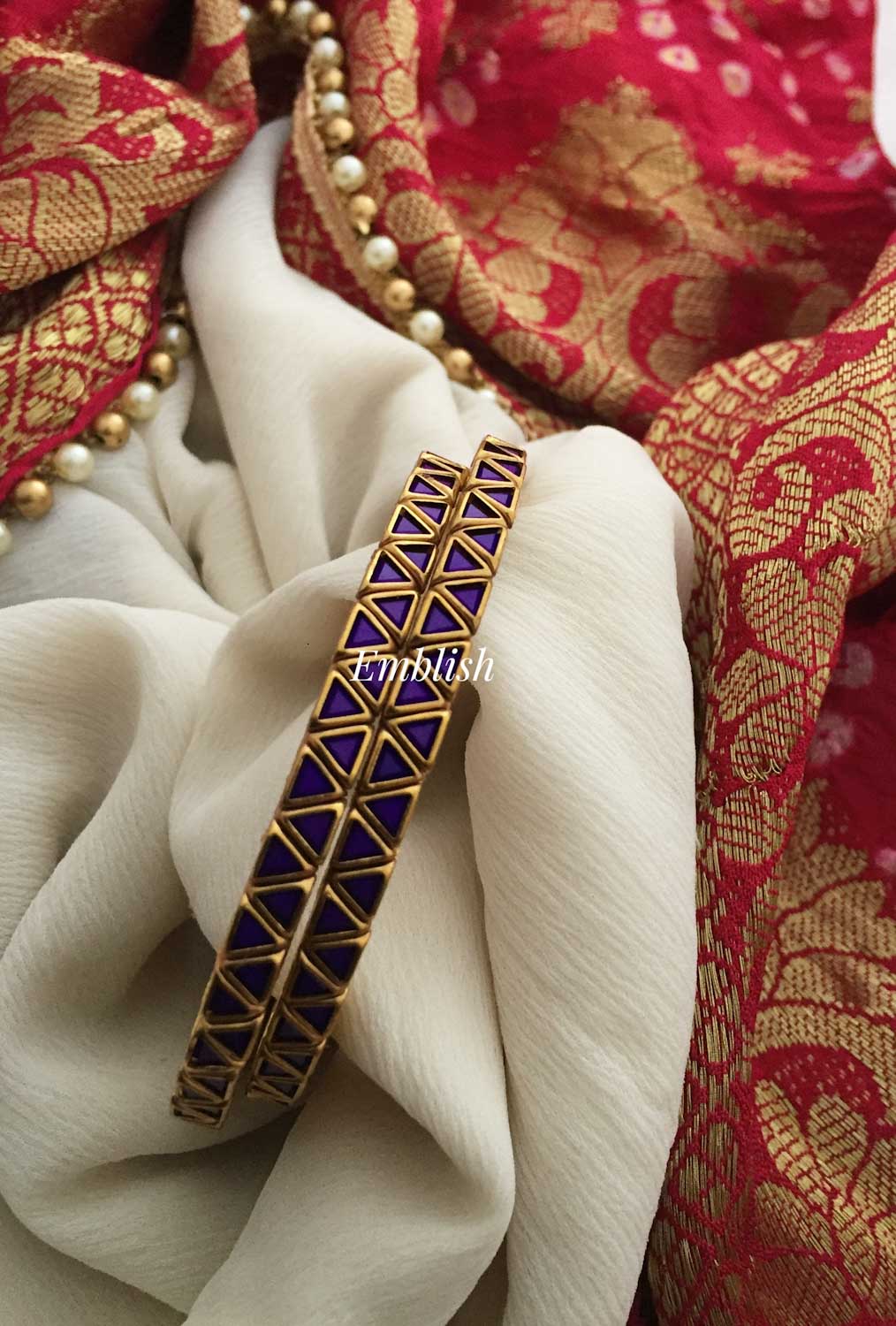 Silk Thread Purple matt Bangle - Purple